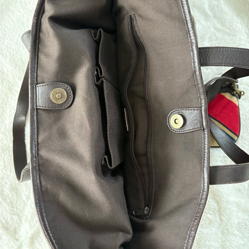 Talbots Stripes Large & Wallet Shoulder Tote Bag - Picture 5 of 8